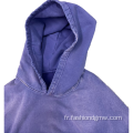 Sweats à capuche pour hommes lourds lavés à l'acide violet